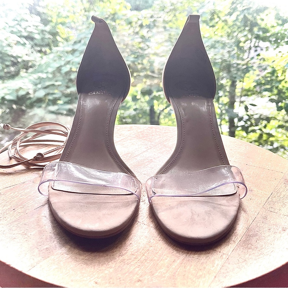 Elegant Clear Strap Women’s Mid Heels